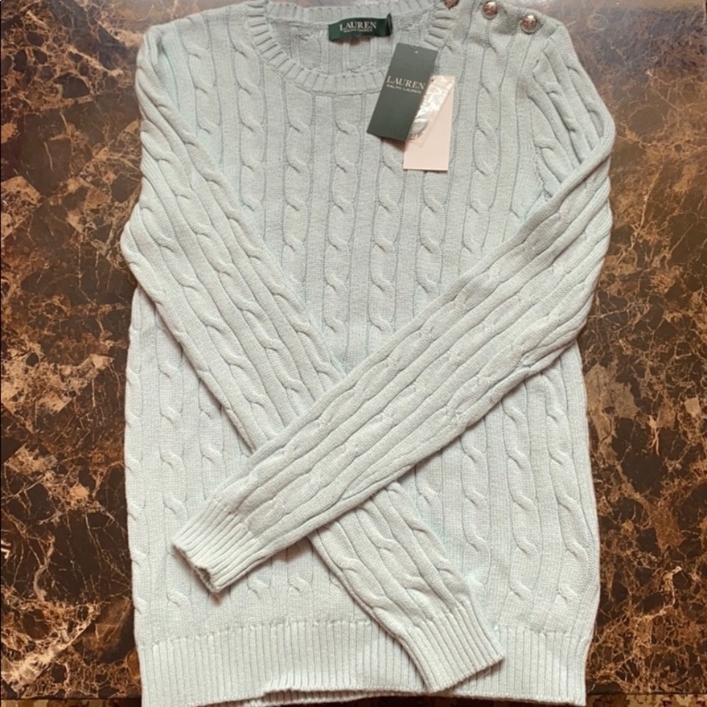 NWT Ralph Lauren pale aqua sweater size M